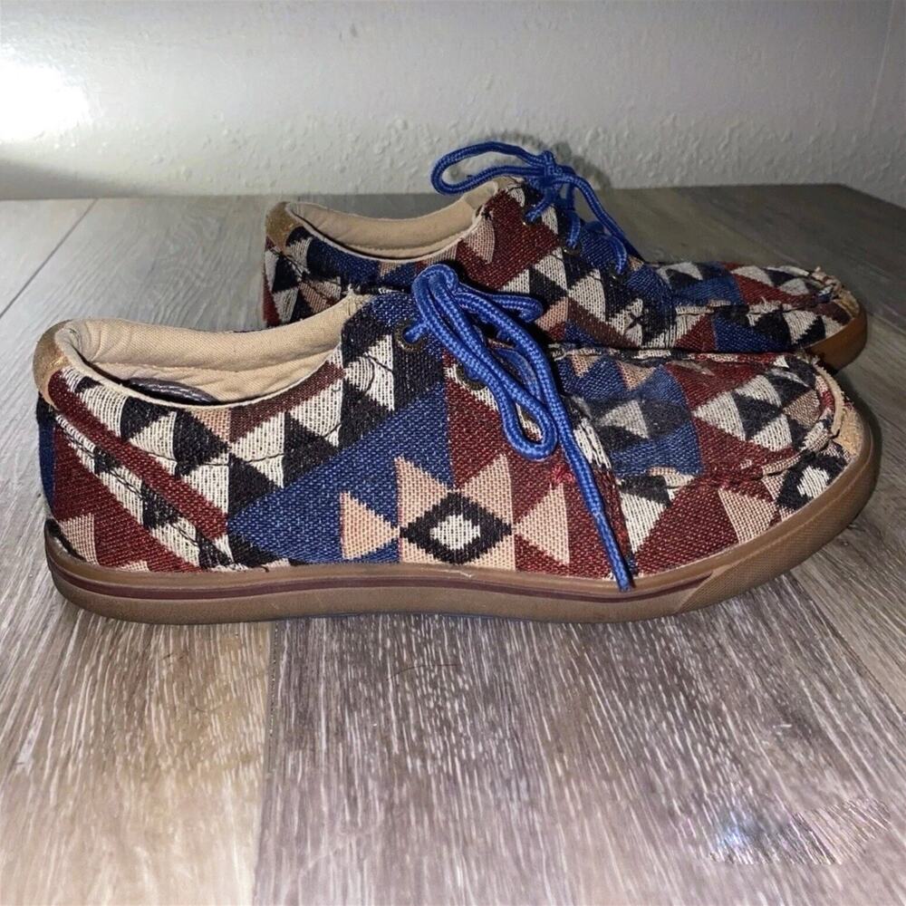Twisted X Boots Womens US Size 6 Aztec Southwestern Red Blue Graphic Hooey Shoes